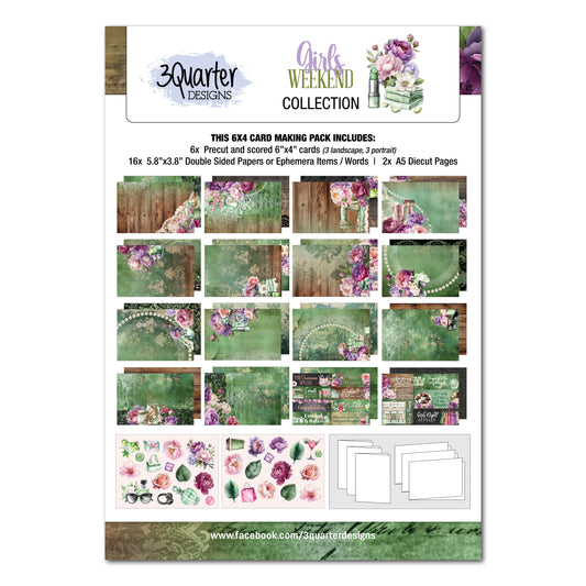 3 Quarter Designs Girls Weekend 6"×4" Card Making Pack