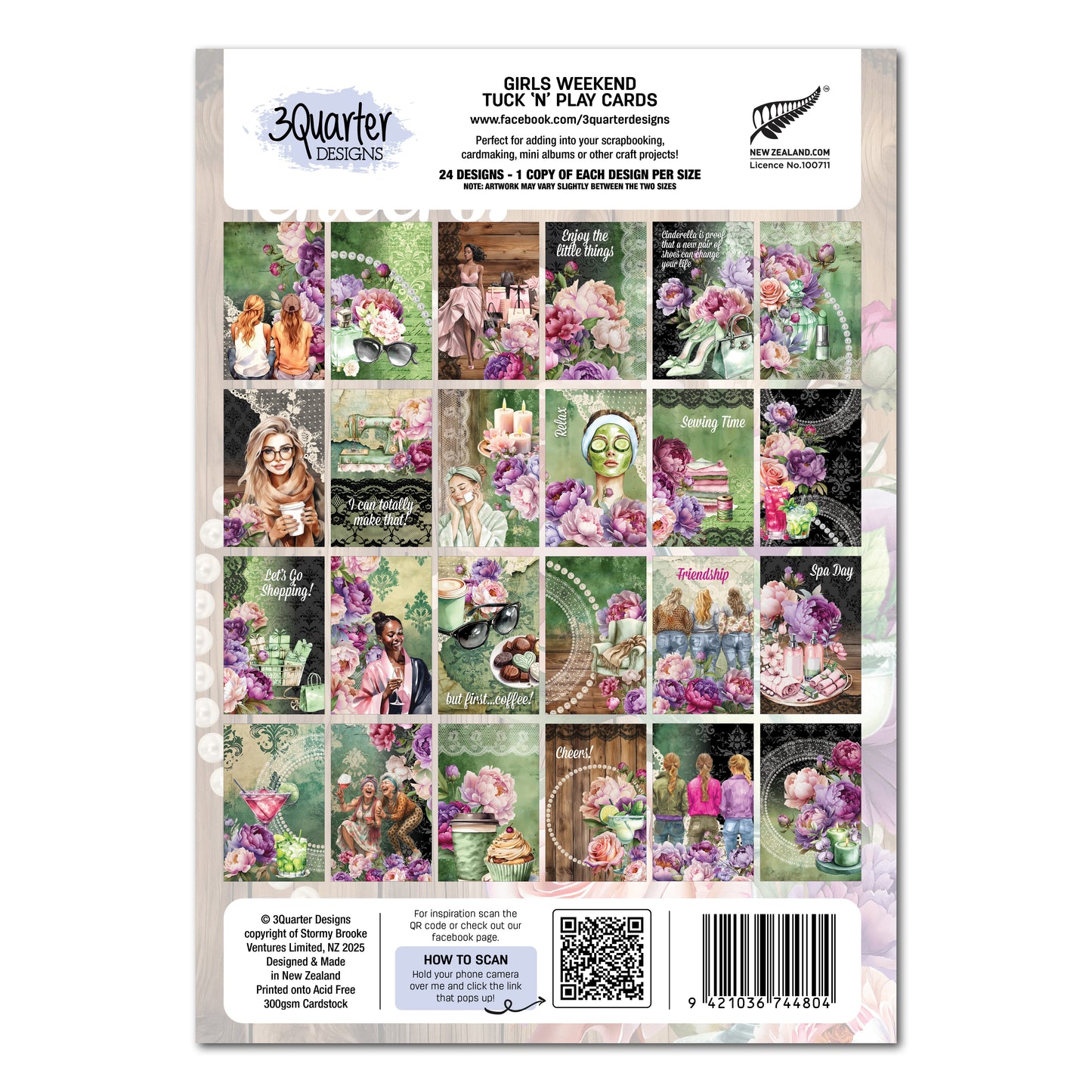 3 Quarter Designs Girls Weekend Tuck 'N' Play Cards