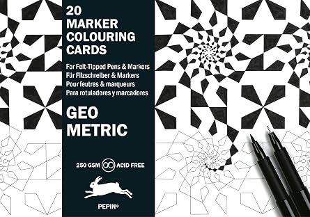 Pepin Geometric Postcard Colouring Book