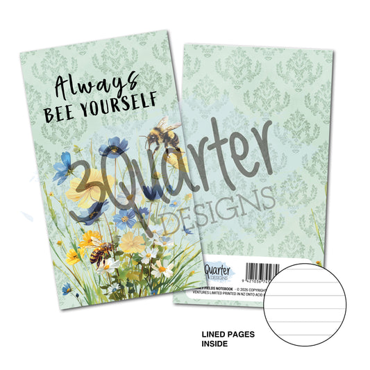 3 Quarter Designs Honey Fields Always Bee Yourself Mini Notebook
