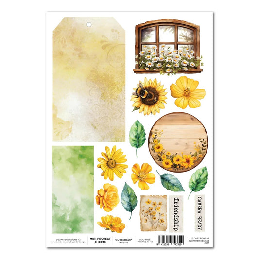 3 Quarter Designs Hey Buttercup Mini Project Sheet