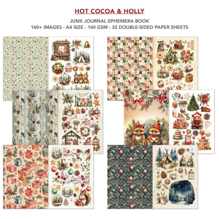 Ciao Bella Hot Cocoa & Holly Junk Journal & Ephemera Book