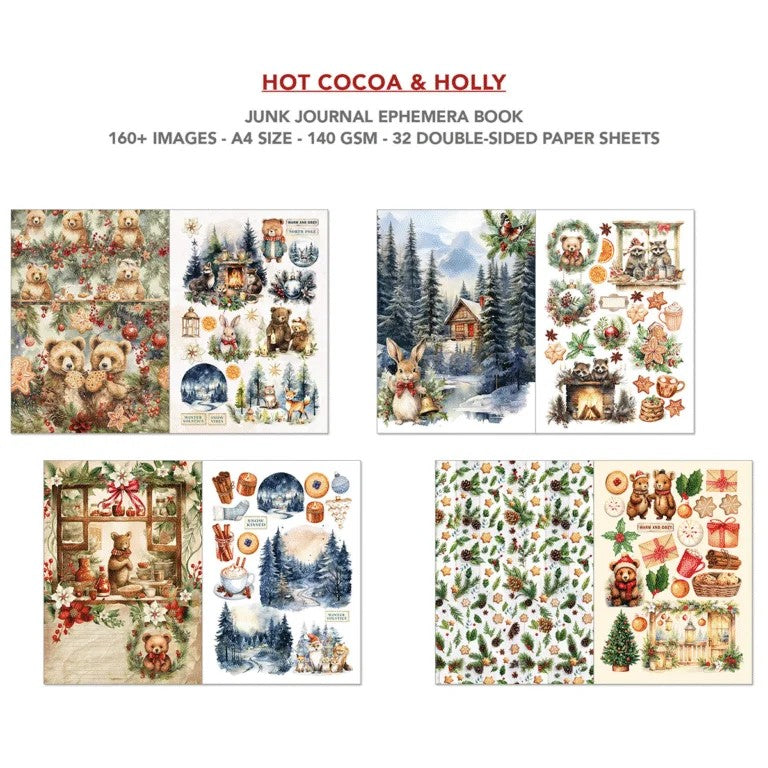 Ciao Bella Hot Cocoa & Holly Junk Journal & Ephemera Book