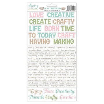 Mintay In My Craftroom Words Paper Sticker Sheet