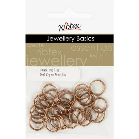 Ribtex 10mm Jump Rings - Dark Copper