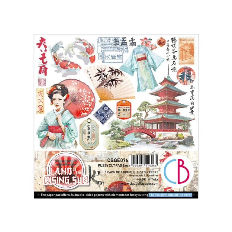 Ciao Bella Land of the Rising Sun Fussy Cut Pad 6″x6″ 24/Pkg