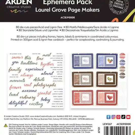 Arden Creative Studios Laurel Grove Page Makers Ephemera Pack