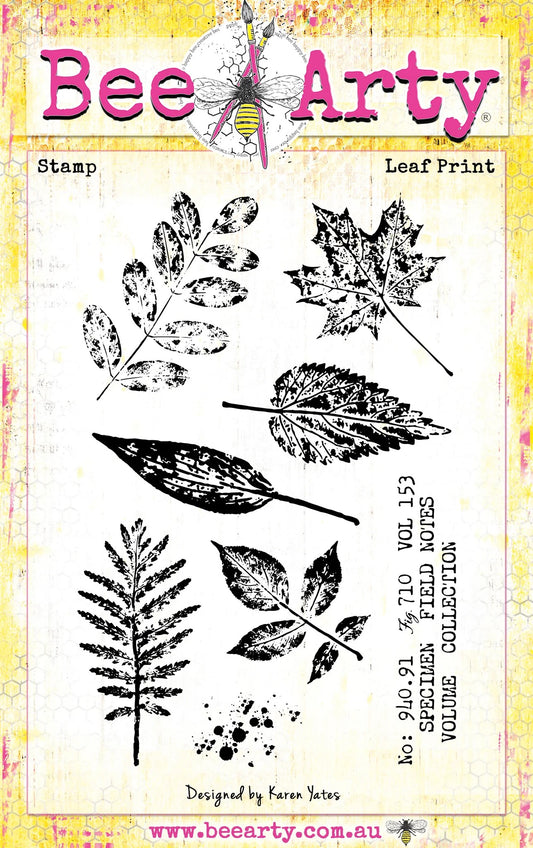 Bee Arty Leaf Print - Clear Stamp Set