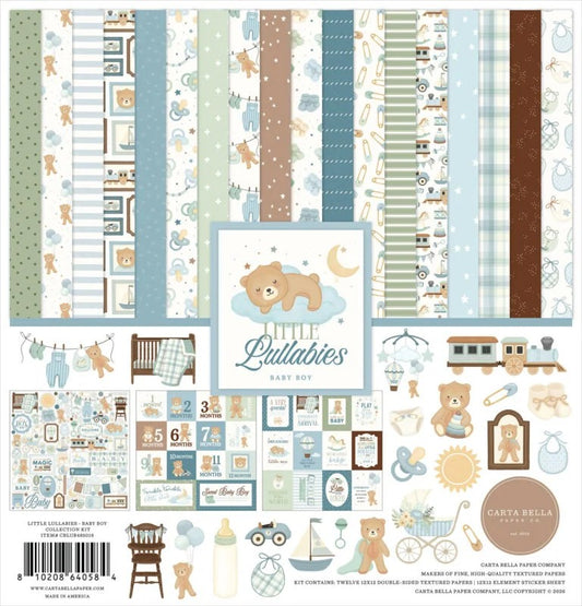 Carta Bella Little Lullabies Baby Boy 12"x12" Paper Collection Pack