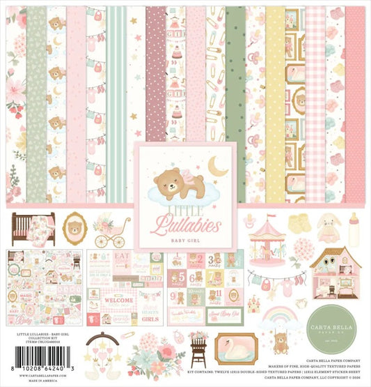Carta Bella Little Lullabies Baby Girl 12"x12" Paper Collection Pack