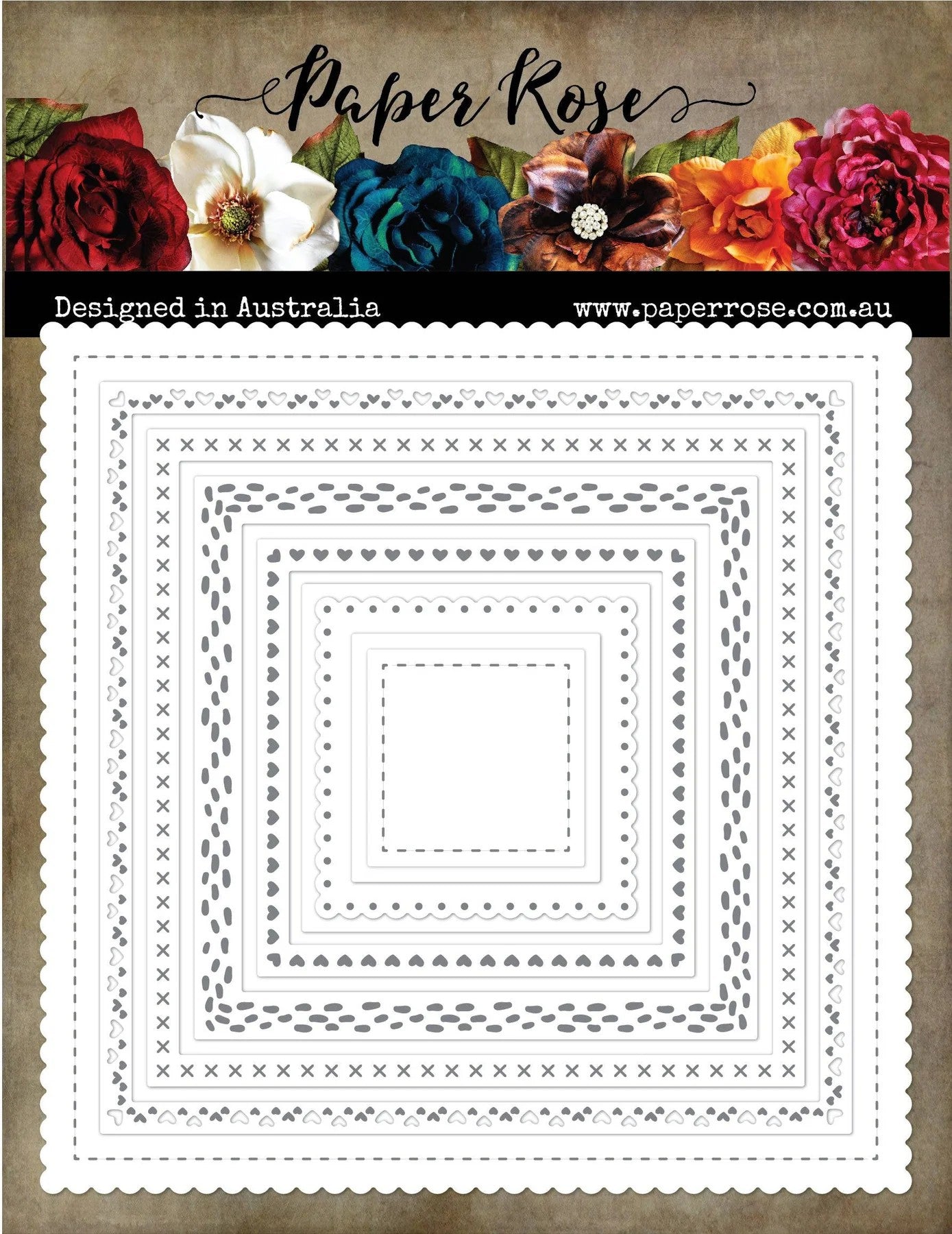 Paper Rose Lots & Lots of Squares 2.0 Metal Cutting Die