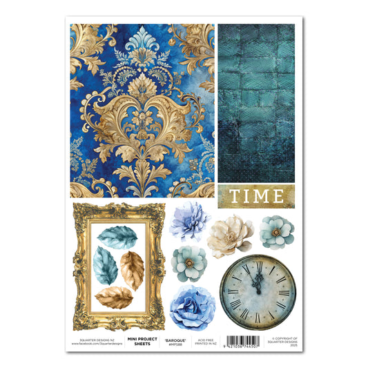 3 Quarter Designs Grunged Baroque Mini Project Sheet