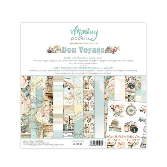 Mintay 8"x8" Paper Pad - Bon Voyage