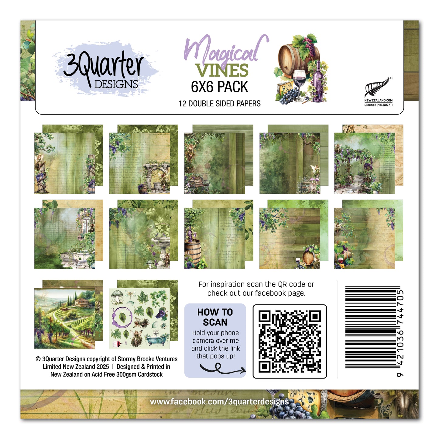 3 Quarter Designs Magical Vines 6"×6" Paper Collection Pack