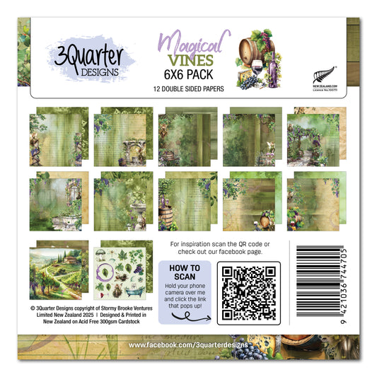 3 Quarter Designs Magical Vines 6"×6" Paper Collection Pack