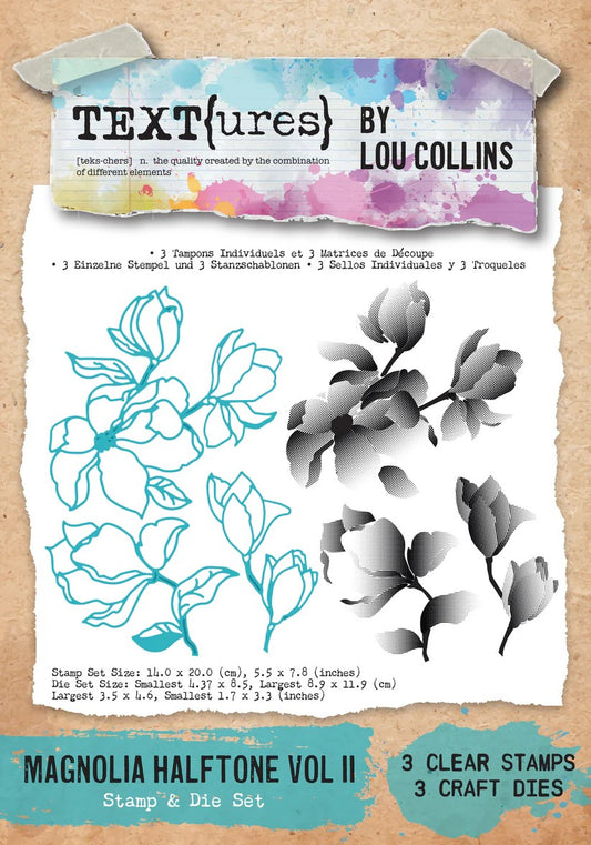 TEXT(ures) by Lou Collins Magnolia Halftone Voll II Stamp & Die Set