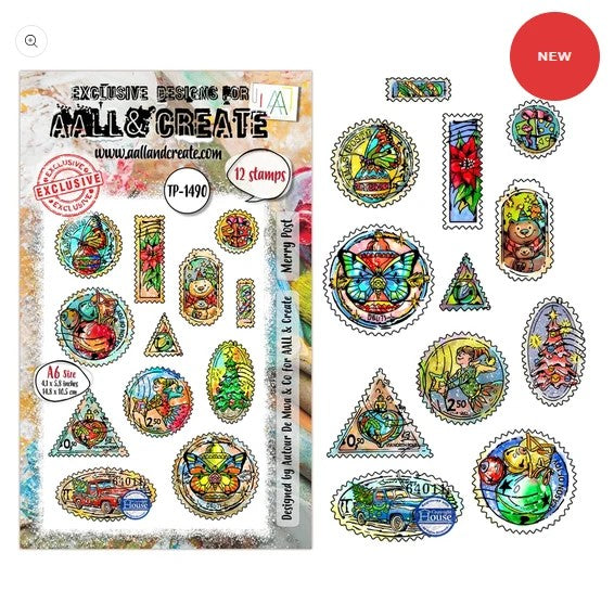 AALL & Create TP-1490 Merry Post Stamp Set