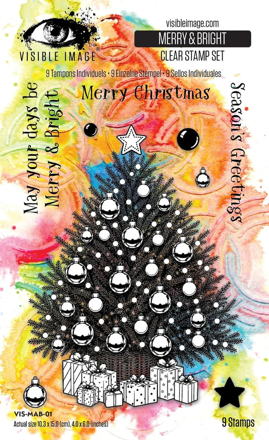 Visible Image Merry & Bright 6"x4" Stamp Set