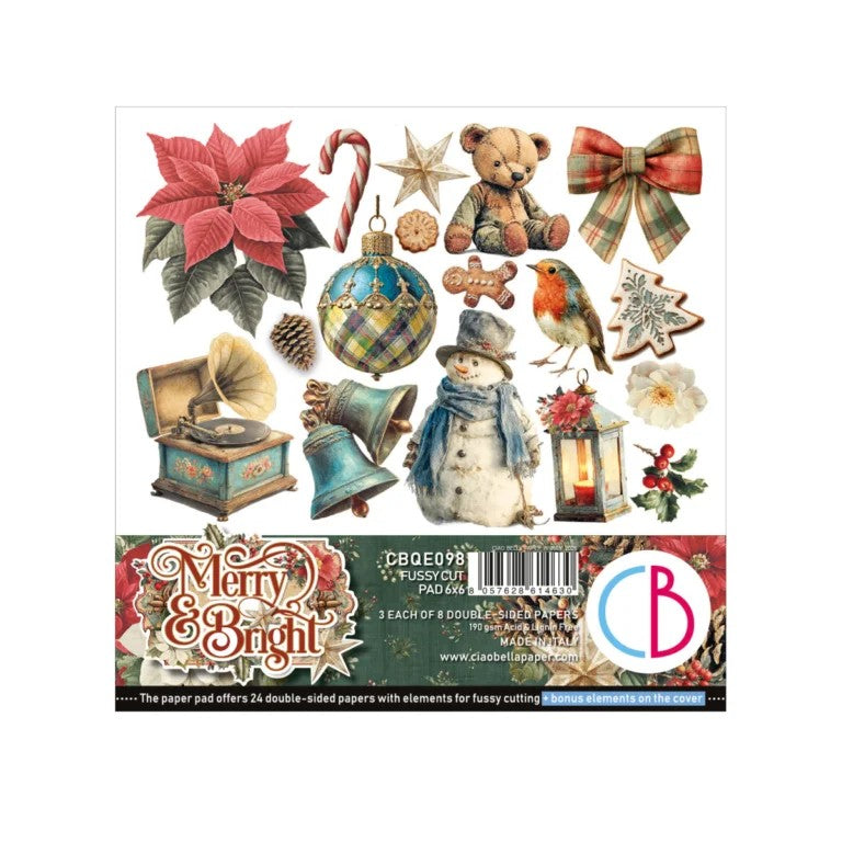 Ciao Bella Merry & Bright 6″x6″ Fussy Cut Pad 24/Pkg