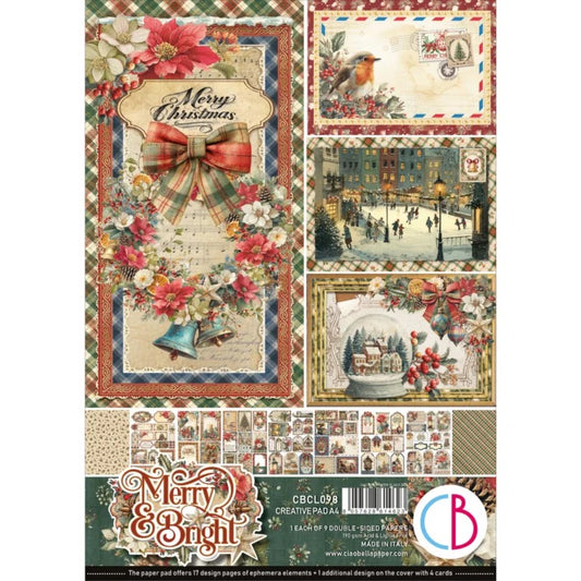 Ciao Bella Merry & Bright A4 Creative Pad 9/Pkg