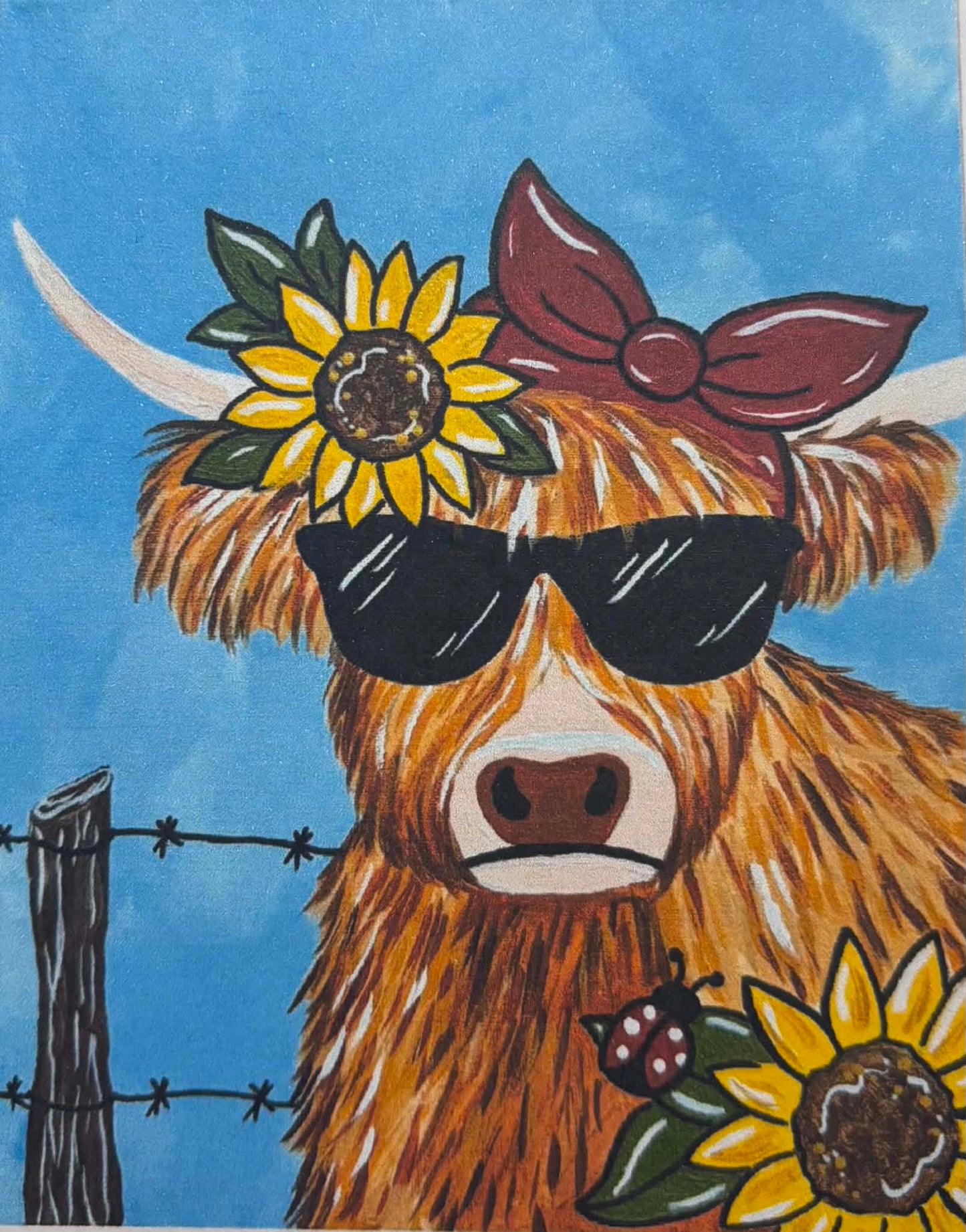 Dabble & Swish Summer Highland Cow Paint Party