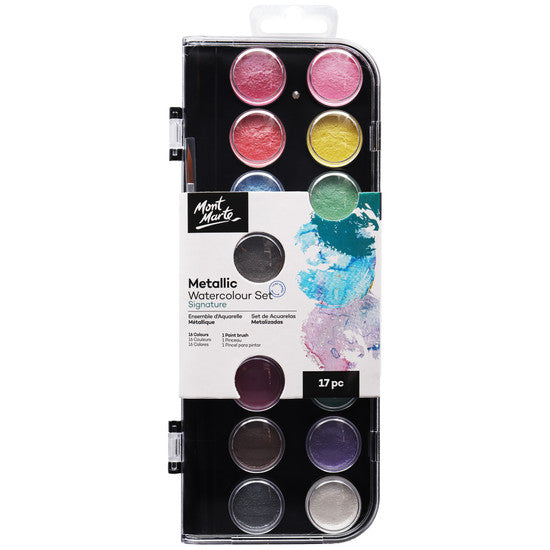 Mont Marte Metallic Watercolour Cake Set 17pc
