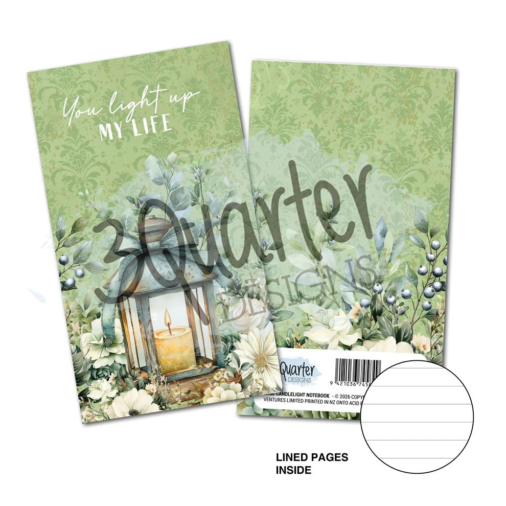 3 Quarter Designs Sage Candelight Mini Notebook