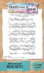 TEXT(ures) by Lou Collins Winter in Bloom Music Notes 4" x 6" Background Stamp