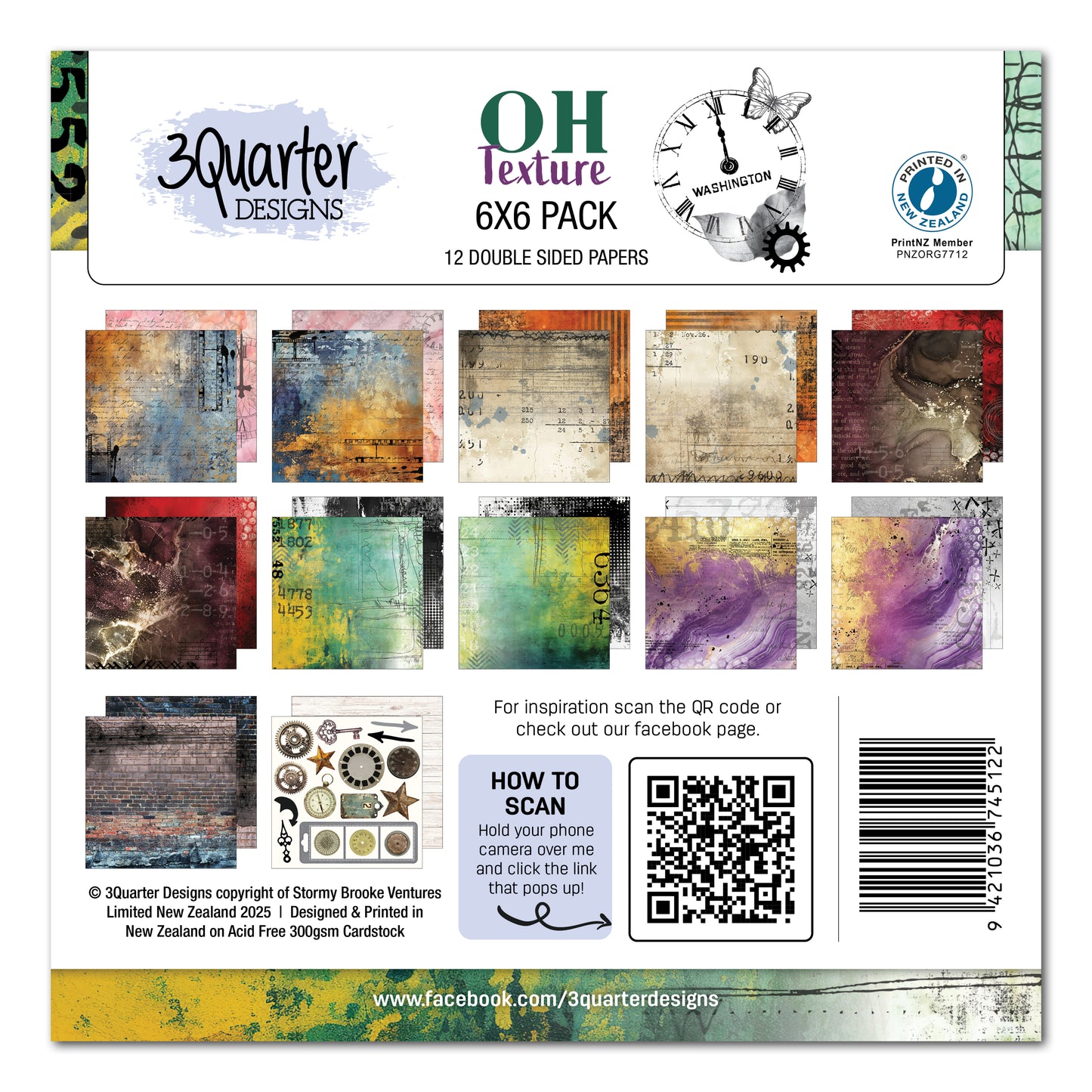 3 Quarter Designs Oh Texture 6"x6" Paper Collection Pack
