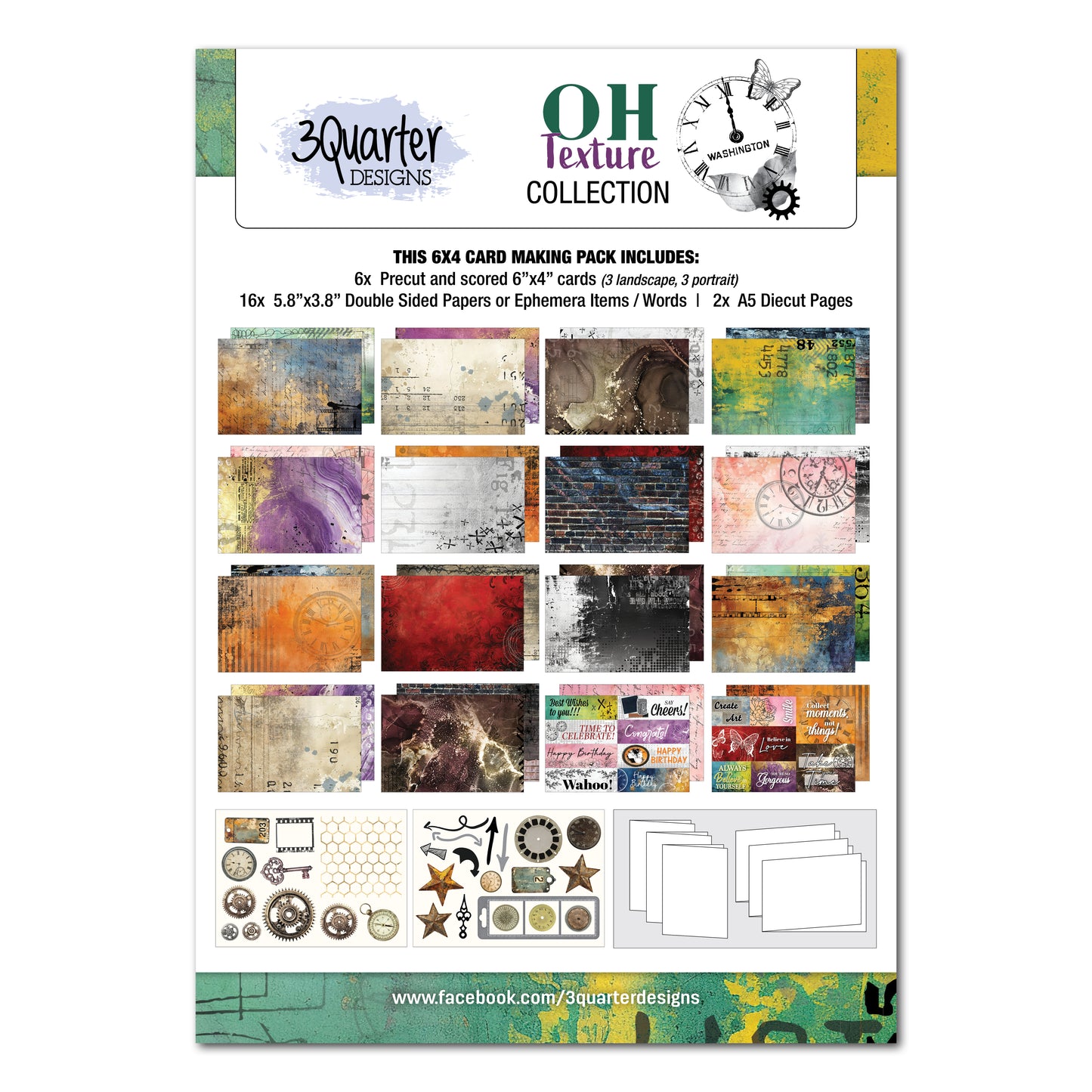 3 Quarter Designs Oh Texture 6"x4" Cardmaking Pack