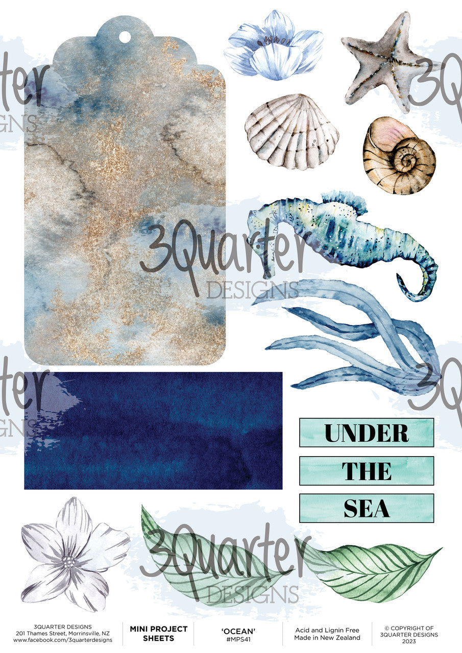 3 Quarter Designs Ocean Mini Project Sheet