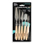 Mont Marte Wood Handle Stainless Steel Palette Knife 5PCE Set