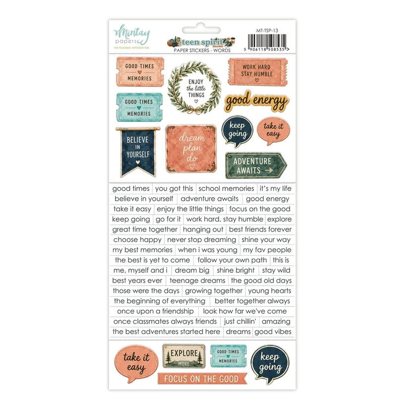 Mintay Teen Spirit Paper Stickers - Words
