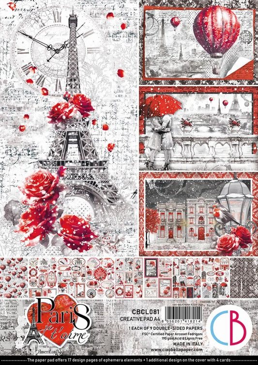 Ciao Bella Paris je t'aime A4 Creative Pad
