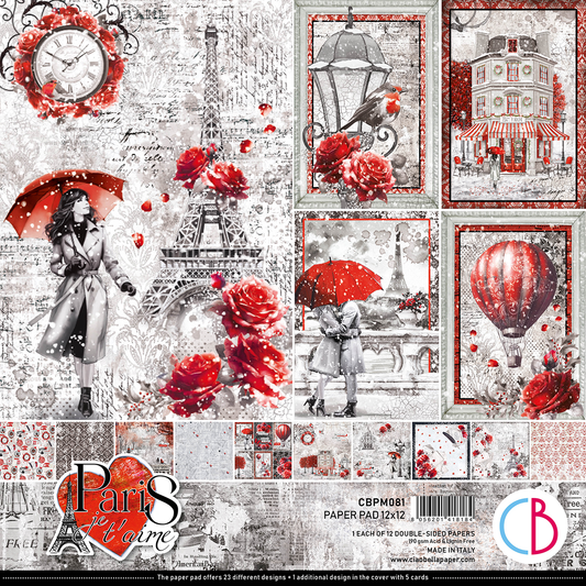 Ciao Bella Paris je t'aime 12"x12" Paper Collection pack (12/pkg)