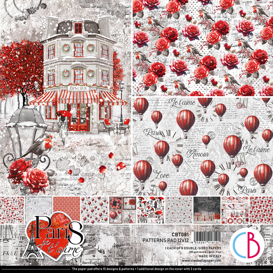 Ciao Bella Paris je t'aime 12"x12" Paper Collection Pack (8/pkg)