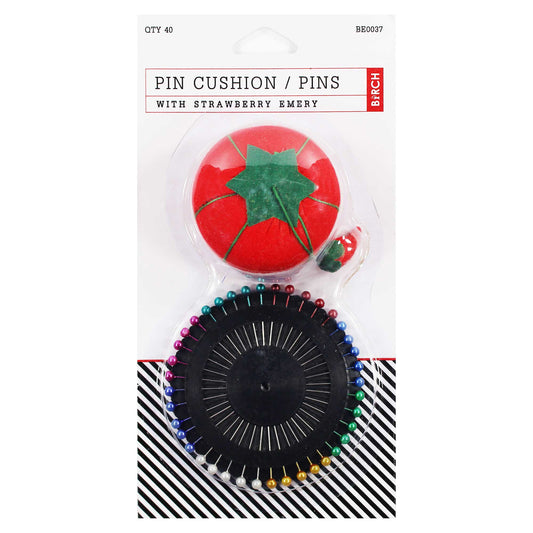 Birch Sew It Pin Cushion & 40 Pin Wheel