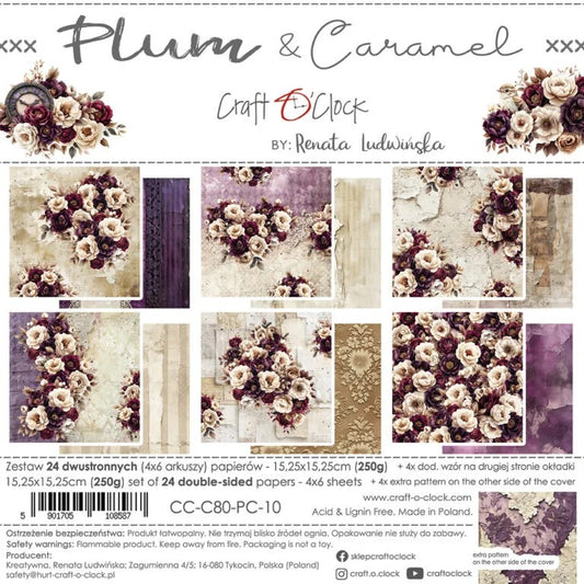 Craft O' Clock Plum & Caramel 6"x6" Paper Pad