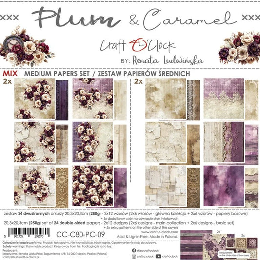 Craft O'Clock Plum & Caramel 8"x8" Paper Collection Pack