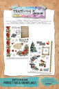 TEXT(ures) by Lou Collins Winter in Bloom Poinsettias & Snowflakes 6"x8" Rub-On Transfer Set