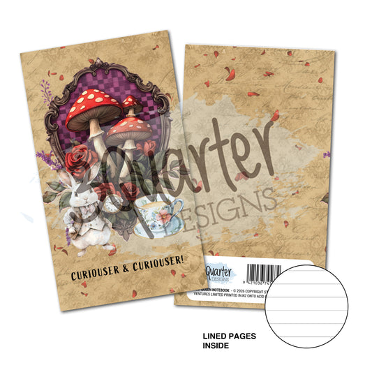 3 Quarter Designs Red Queen's Curiouser & Curiouser! Mini Notebook