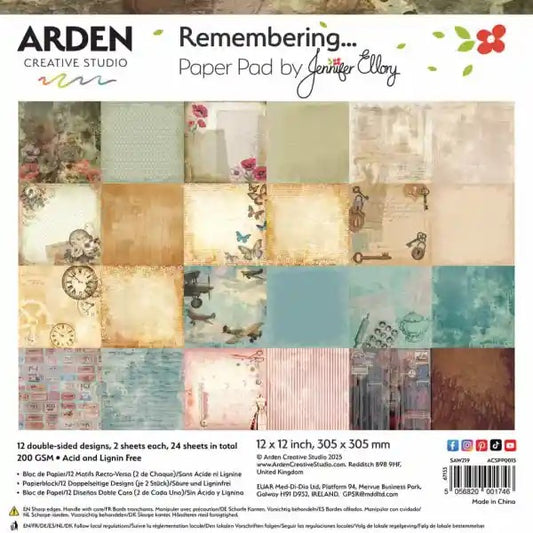 Arden Creative Studios Remembering 12"x12" Paper Pad