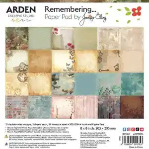 Arden Creative Studios Remembering 8"x8" Paper Pad