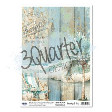 3 Quarter Designs Beachside Life A4 Rice Paper Sheet