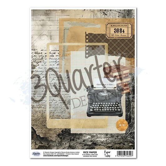 3 Quarter Designs Paper Tales A4 Rice Paper sheet