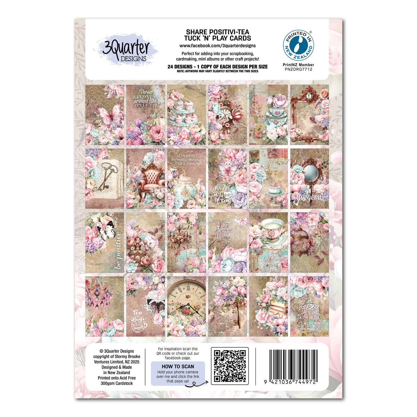 3 Quarter Designs Share Positivi-Tea Tuck n Play Cards