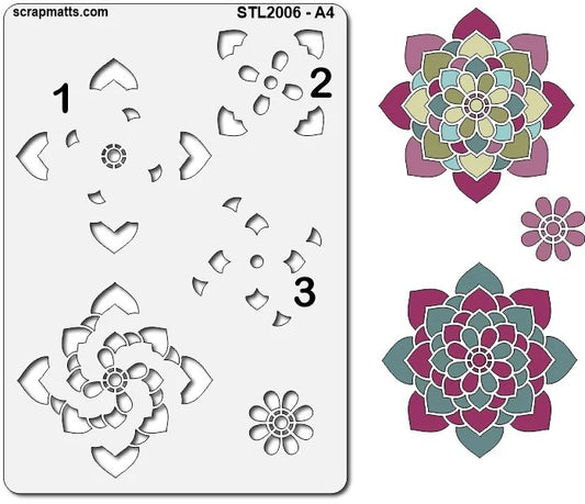 Scrapmatts STL2006 - A4 - Layered Mandala Stencil