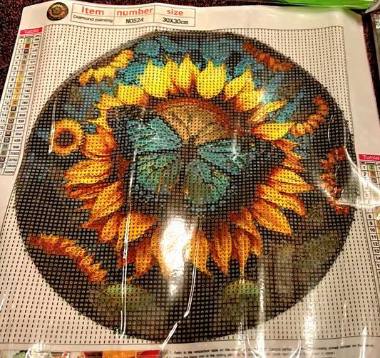 Sunflower and Butterfly Diamond Dot Painting