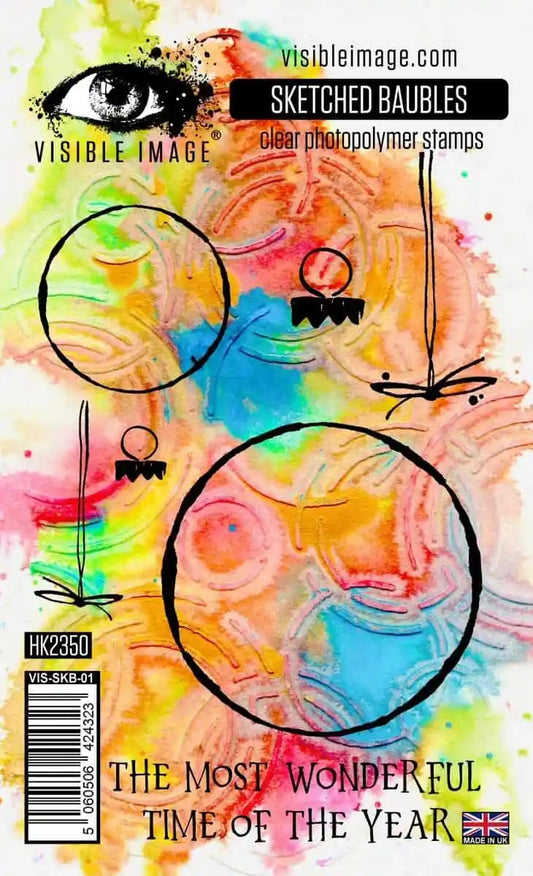 Visible Image Sketched Baubles Clear Stamp Set