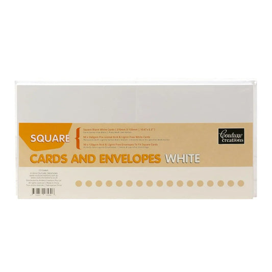 Couture Creations Square Cards with Envelopes - White